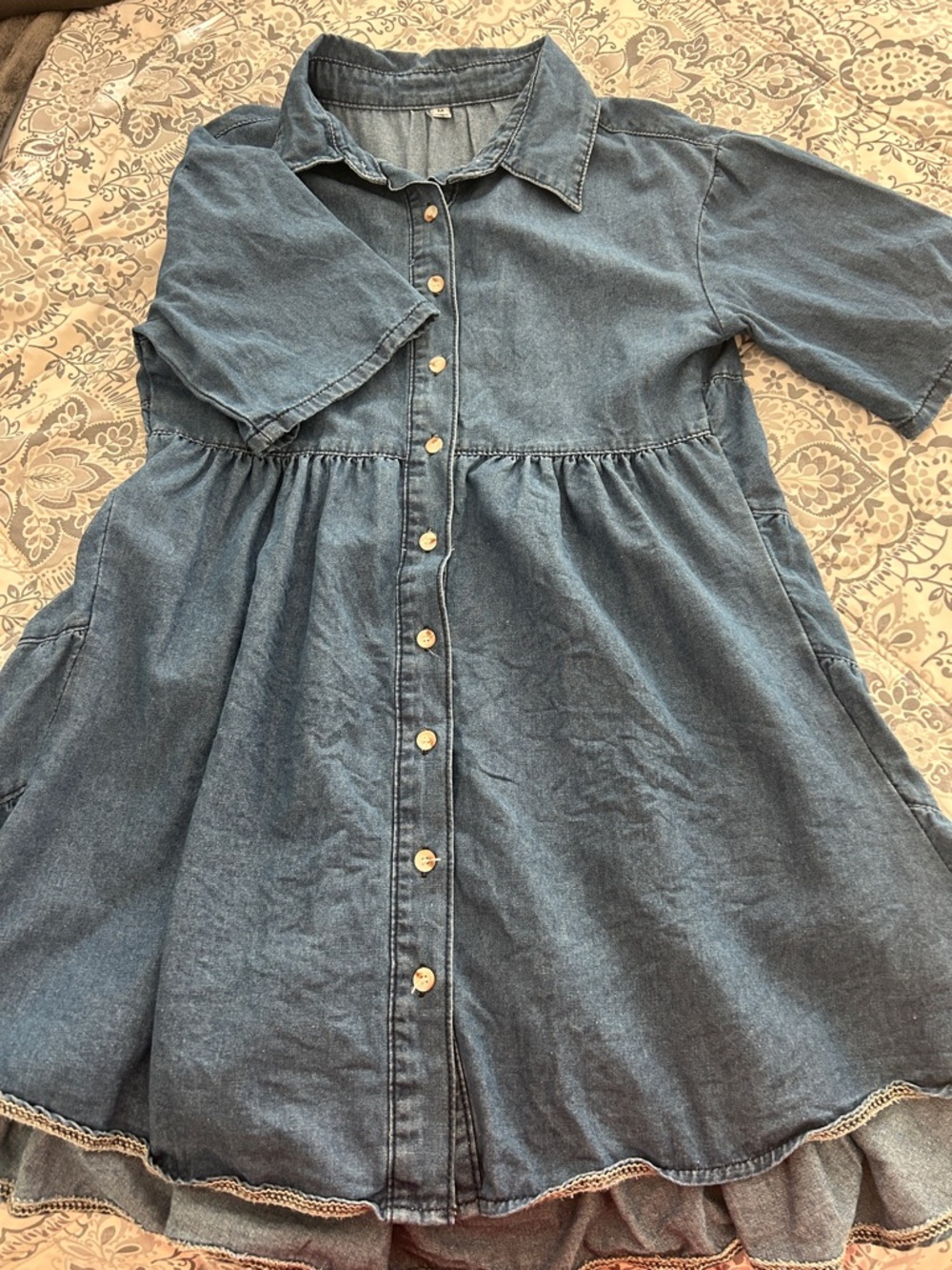 Women's Denim Button-Front Dress - Blue